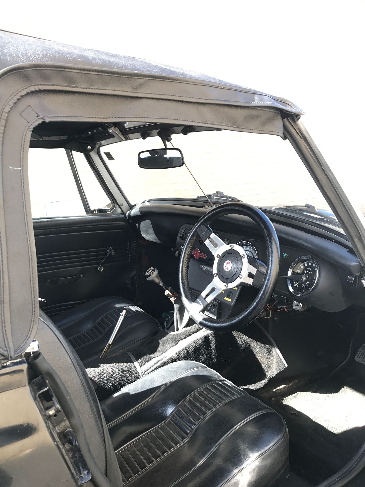 MG Midget interior - driver's side