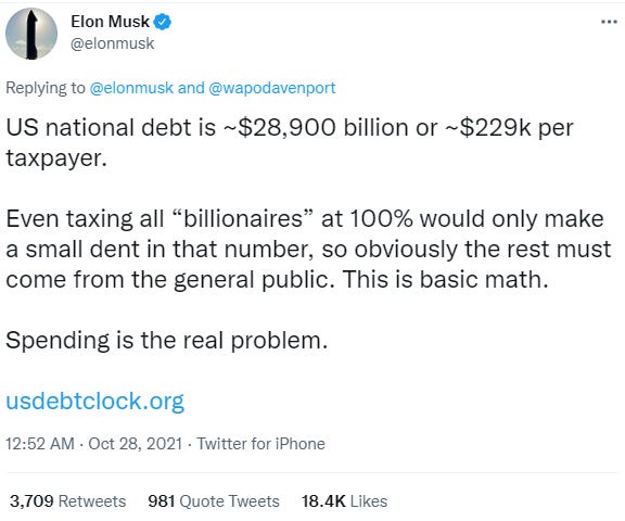 Elon Musk billionaires tax