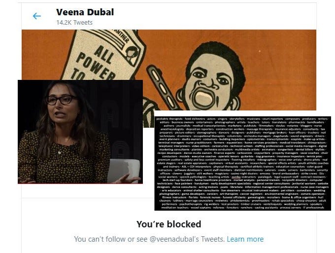 Blocked by Veena on Professions affected by AB5