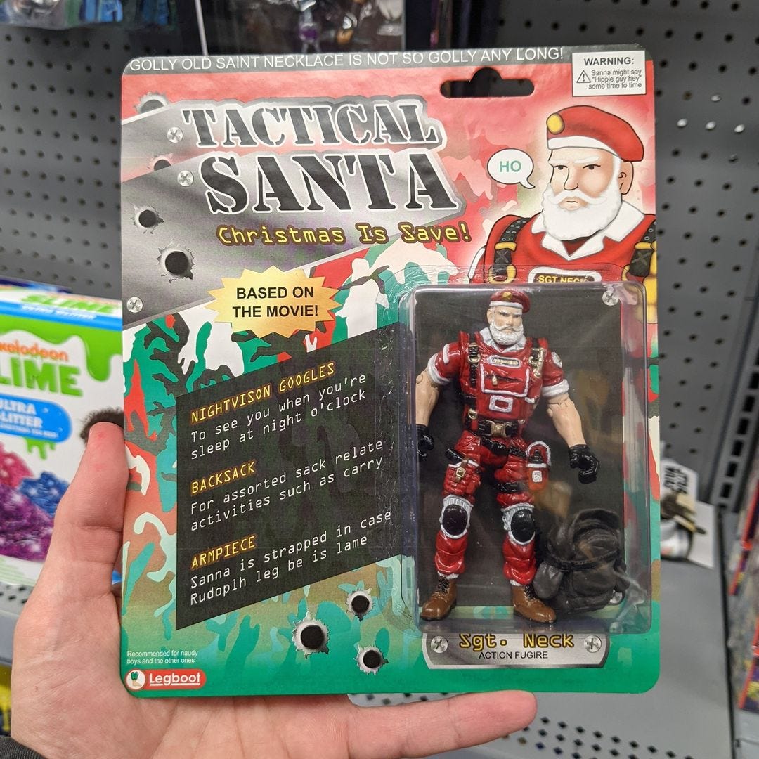 An action figure of one badass Santa!
