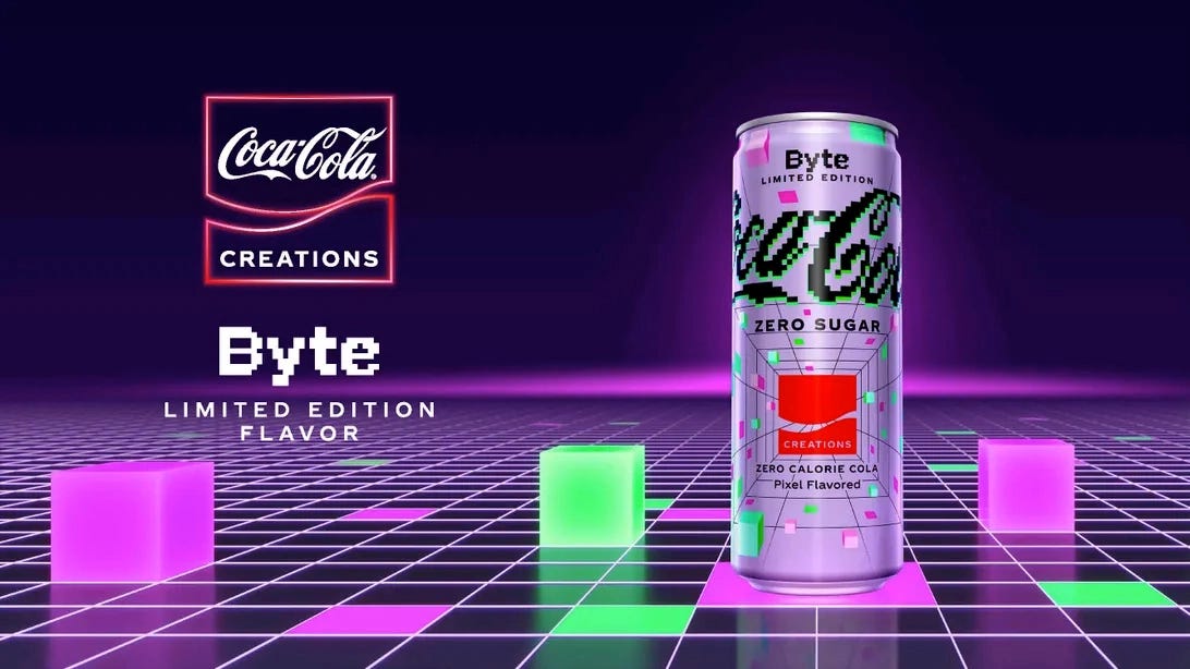 Affiche de présentation du Coca Zero Sugar Byte