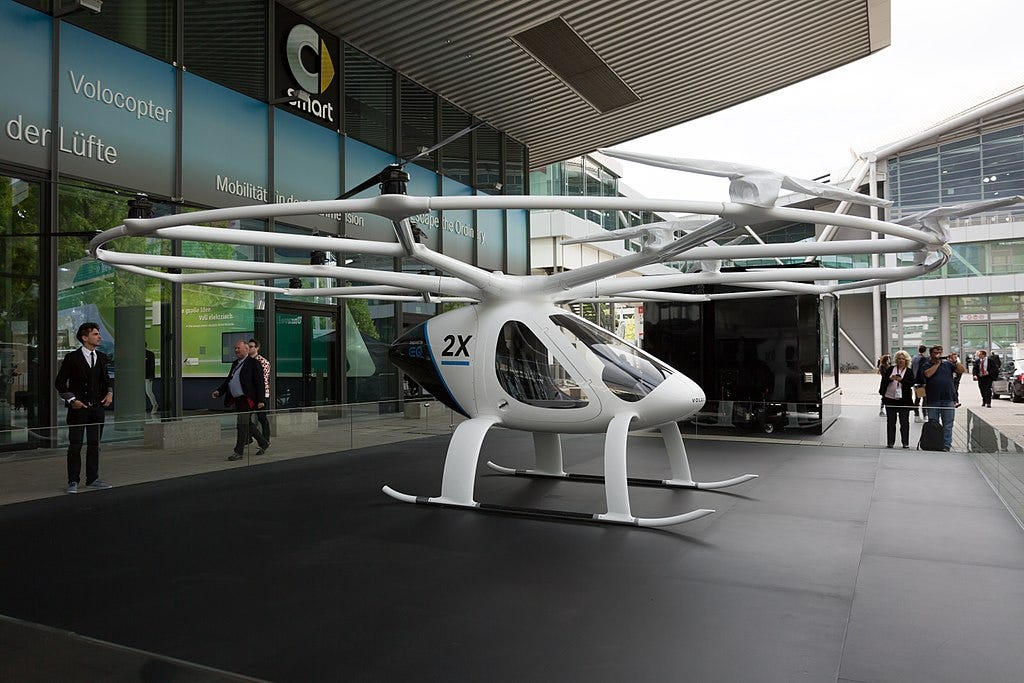 The Volocopter 2X air taxi concept at IAA 2017