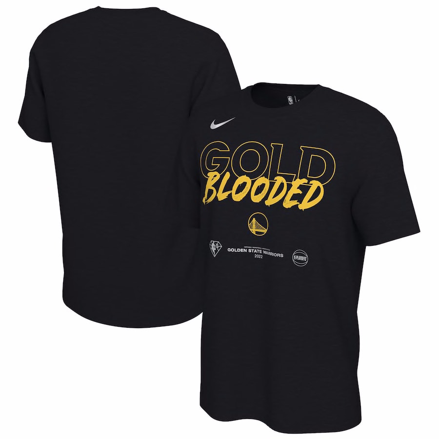 Men's Golden State Warriors Nike Black 2022 NBA Playoffs Gold Blooded Mantra T-Shirt