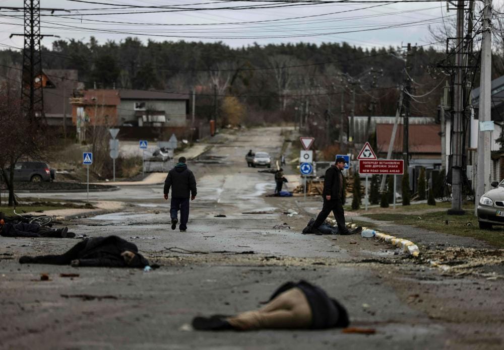 Mass grave of 57 bodies in Bucha: Ukrainian official