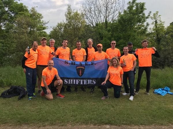 SHAEF Shifters (runners and helpers). (Absent: Ollie)