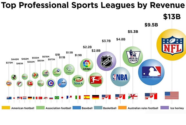 NFL took in $13 billion in revenue last season — see how it stacks up  against other pro sports leagues - MarketWatch