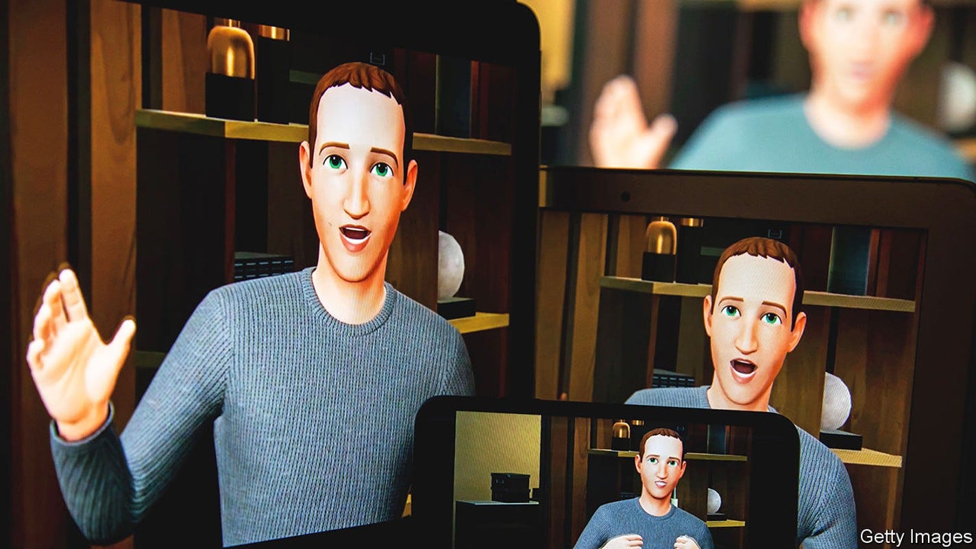 An avatar of Mark Zuckerberg, chief executive officer of Meta Platforms Inc., speaks during the virtual Meta Connect event in New York, US, on Tuesday, Oct. 11, 2022. Zuckerberg unveiled his company's newest virtual-reality headset, the Meta Quest Pro, the latest foray into the world of high-end VR devices that Meta Platforms hopes will entice creators and working professionals to adopt its vision for a virtual future. Photographer: Michael Nagle/Bloomberg via Getty Images