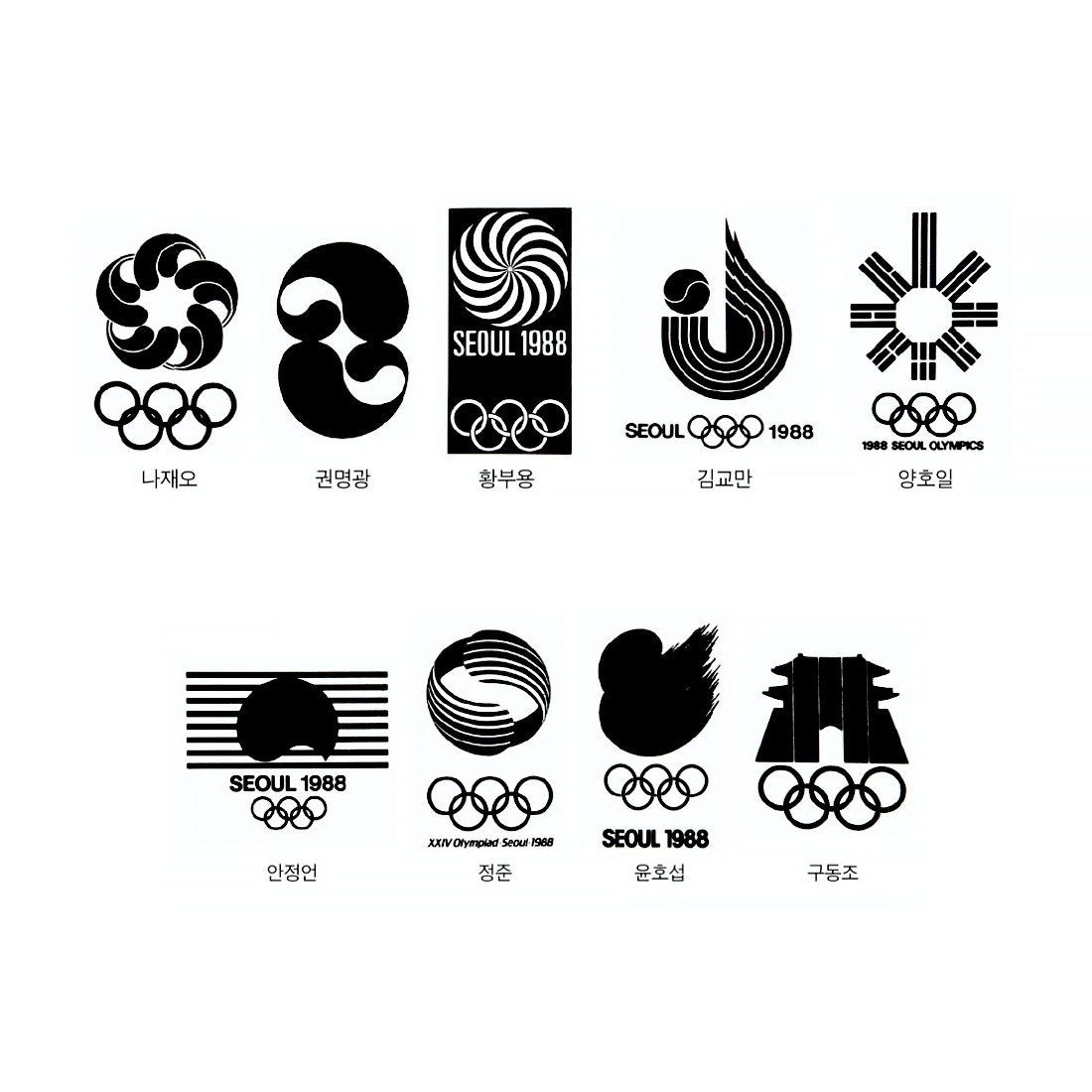 Logo proposals for the Seoul '88 Olympic Games