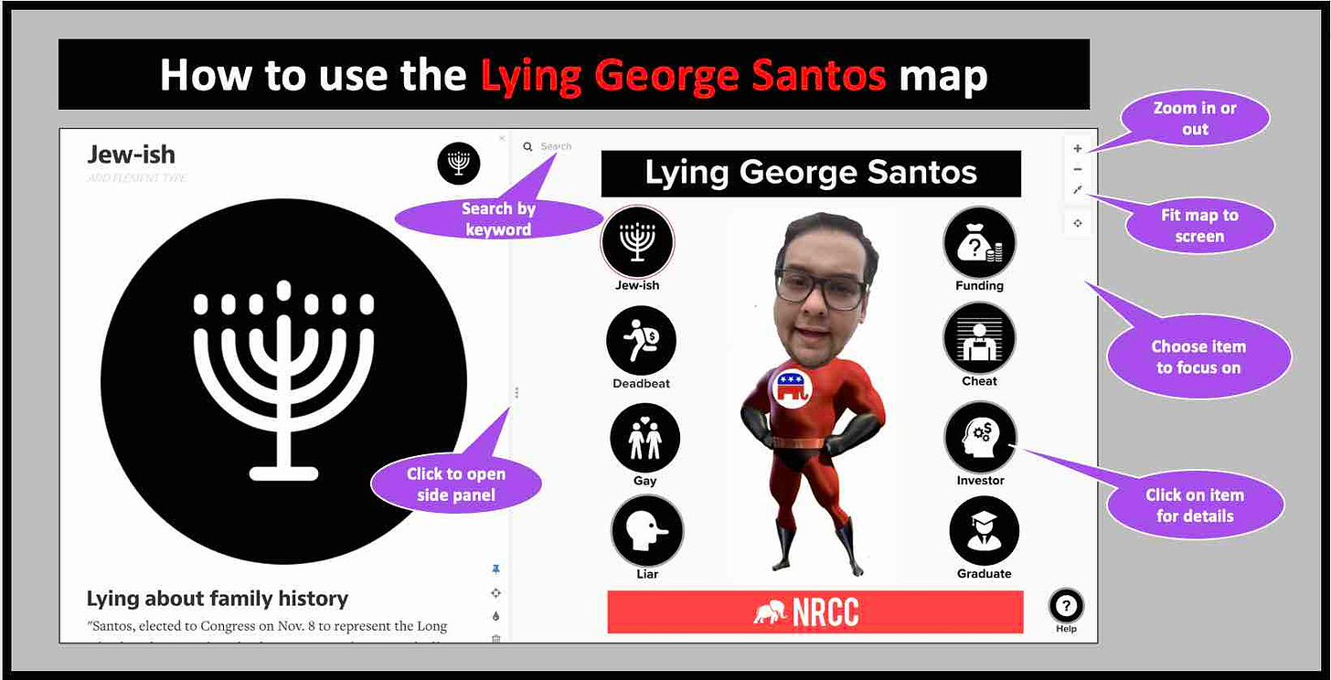 How to use the Lying George Santos map