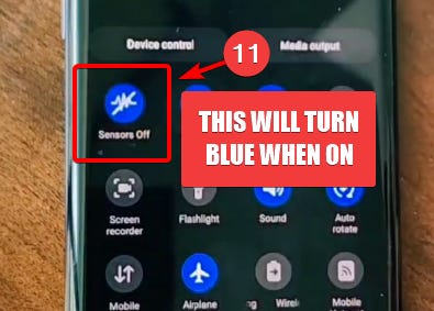 Turn on Sensors on - it will turn blue when on