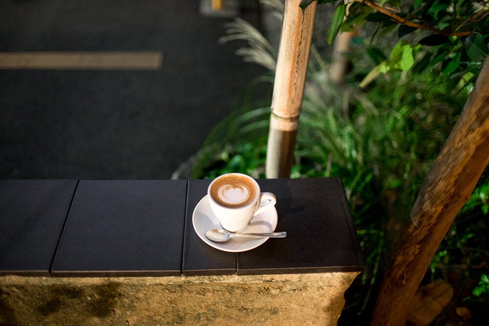 A cappuccino at WEEKENDERS Coffee in Kyoto, Japan.