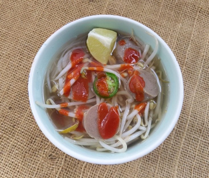 Beef Pho with Ox Tail, Brisket and Meatballs