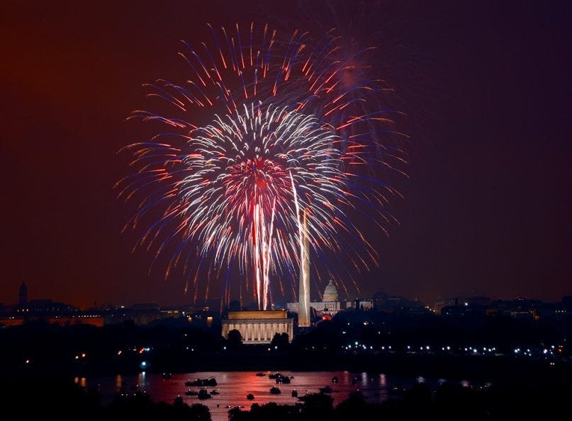 Fourth of July fireworks over Washington. Photo courtesy of Creative Commons