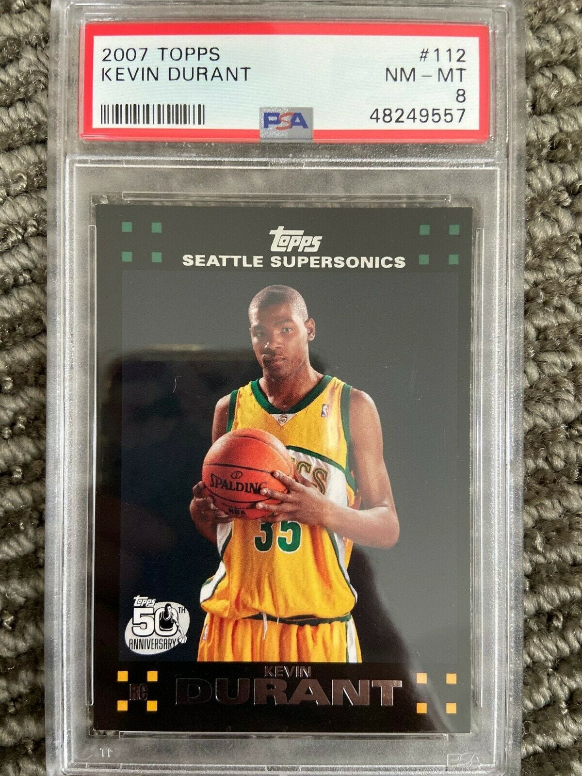 Image 1 - 2007 Topps Kevin Durant #112 Rookie Card PSA 8 NM-MT