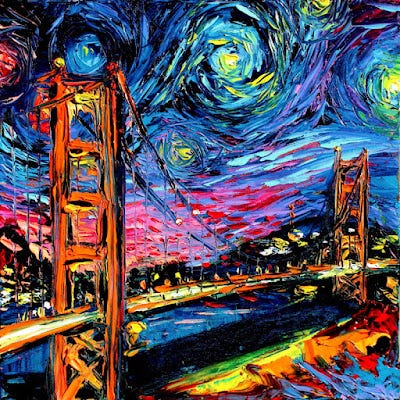 Golden Gate Bridge Van Gogh