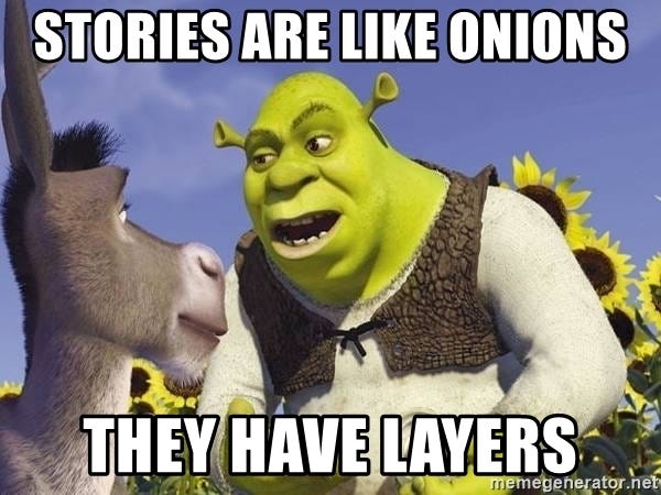 Stories are like onions they have layers - Shrek Onion Layers | Meme  Generator