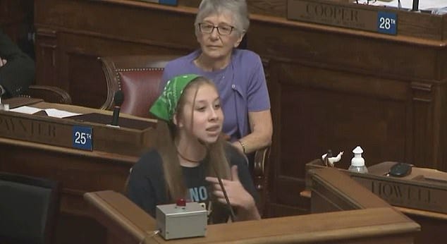 Girl, 12, makes impassioned speech in defense of abortion in front of West  Virginia legislature | Daily Mail Online
