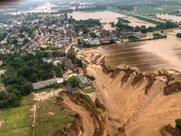 An areal view after flooding at Erftstadt-Blessem, Germany, July 16, 2021.  REUTERS/Rhein-Erft-Kreis   NO RESALES. NO ARCHIVES