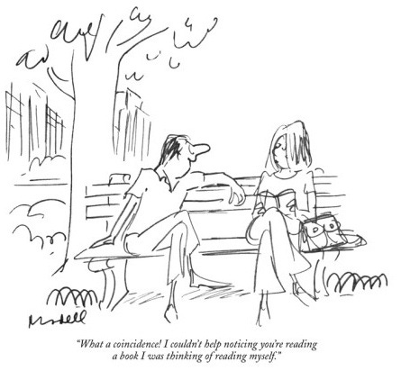 Image result for reading a book new yorker cartoon