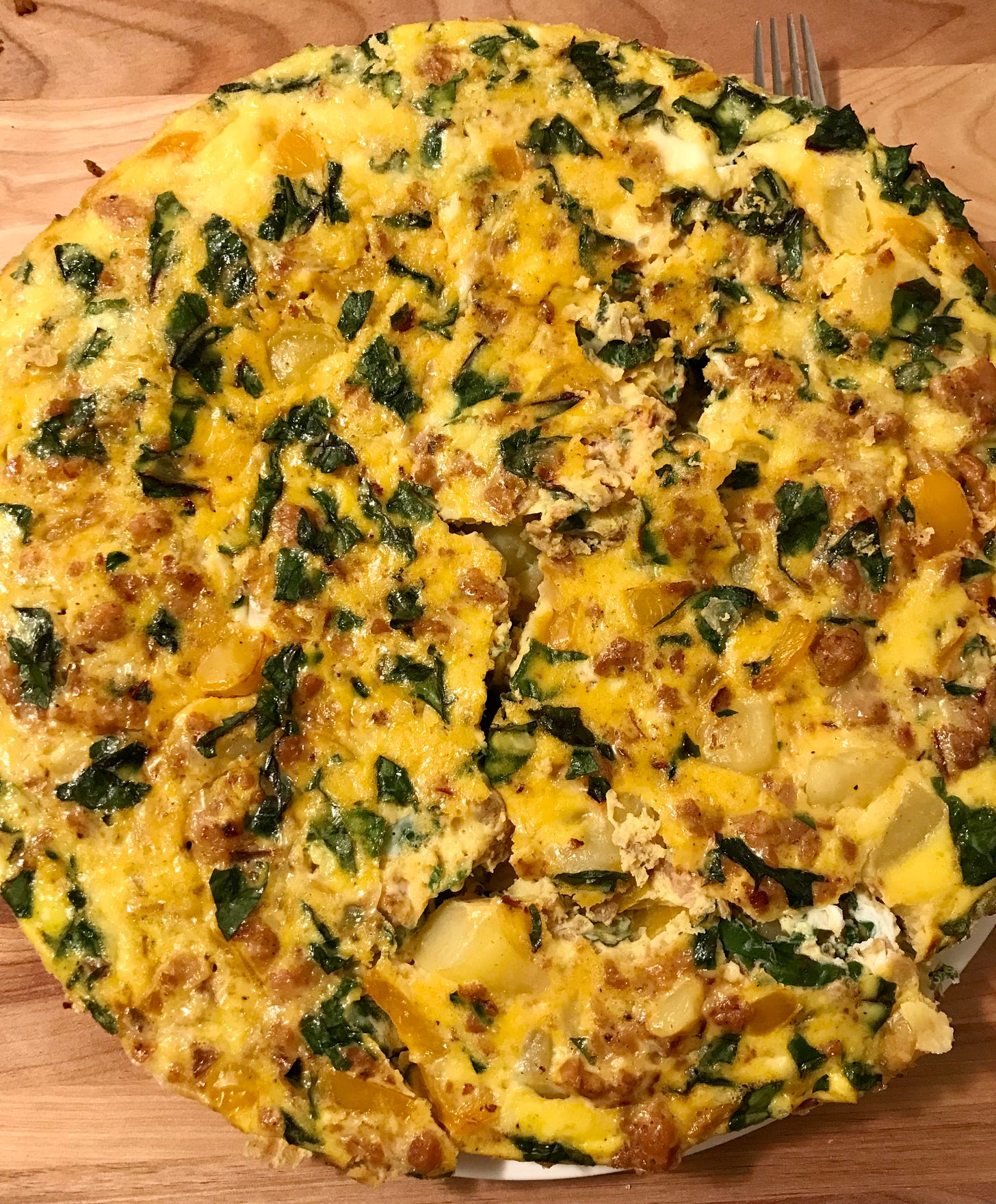 homemade quiche on a cutting board
