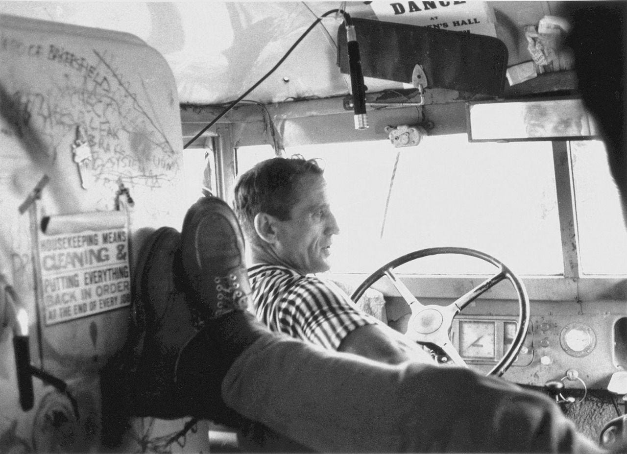 mpdrolet: Neal Cassady driving the Merry Pranksters Bus ...