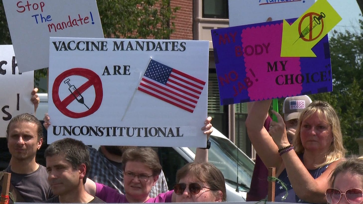 Protests against Covid vaccine mandates grow across the U.S.