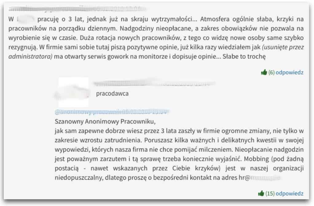 Anonimowe opinie o pracodawcach na Gowork - poradnik systemu ATS Element