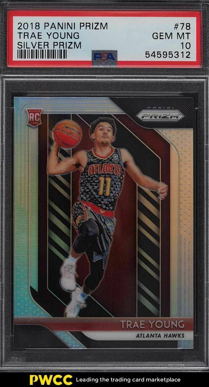 Image 1 - 2018 Panini Prizm Silver Trae Young ROOKIE RC #78 PSA 10 GEM MINT