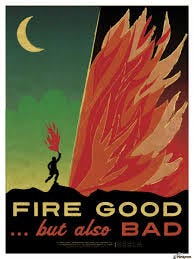 Fire good but also bad vintage poster - VINTAGE POSTER