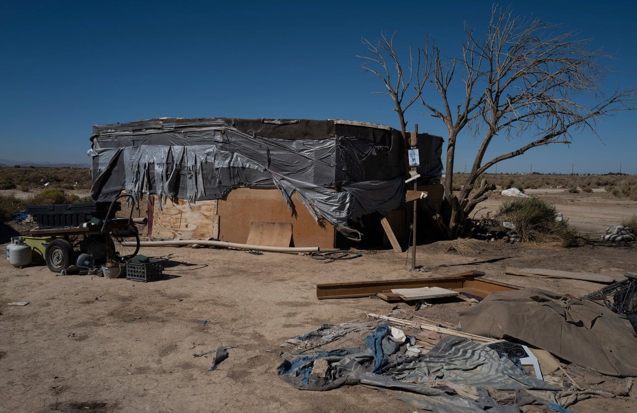 As police crack down on homelessness, unhoused end up in Mojave desert |  California | The Guardian