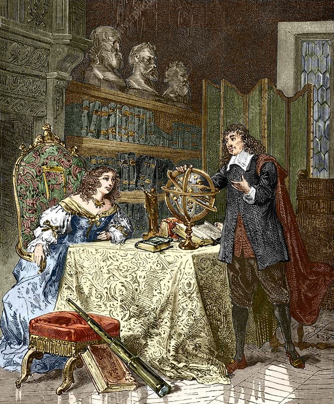 Rene Descartes and Queen Christina - Stock Image - H404/0396 - Science  Photo Library