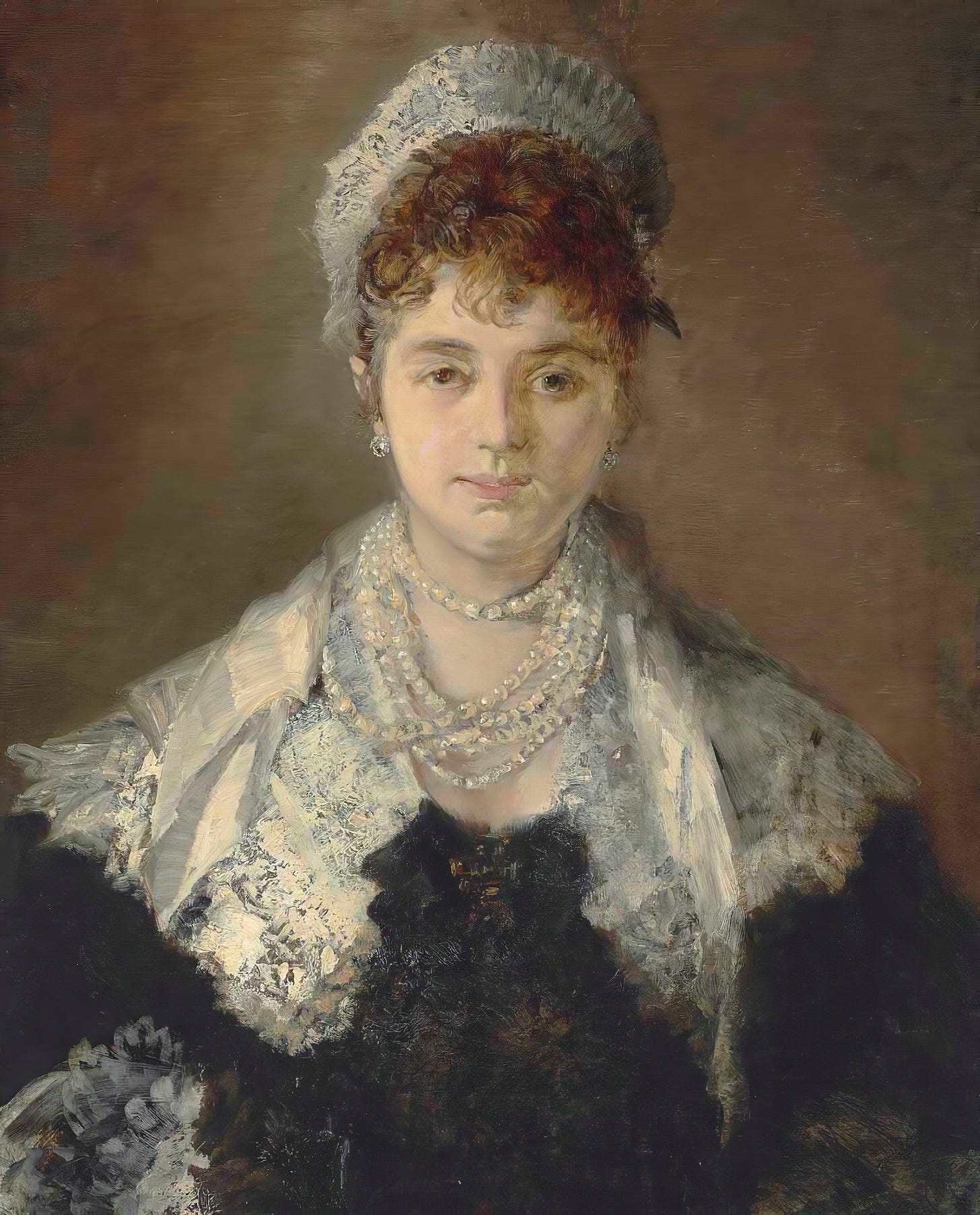 Portrait Of A Lady, Possibly Johanna (Hanna) Elisabeth Maria Von Klinkosch, Princess Aloys Of Liechtenstein (Circa 1873-74.) by Hans Makart