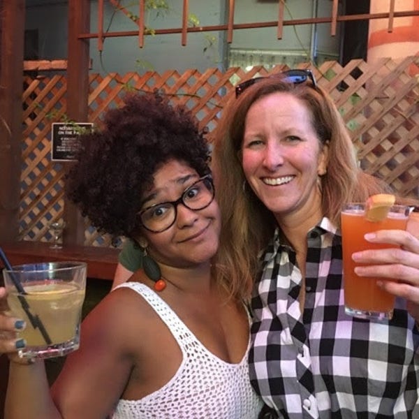 Our community is made up of 312 great people. Here are two of them, loyal subscribers Aletheia and Jessica, at the inaugural Highlighter Happy Hour in Oakland.