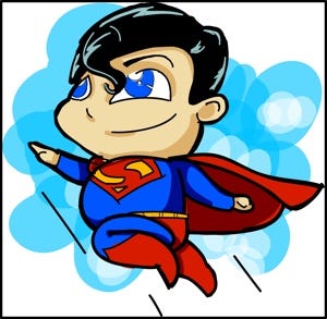 Chibi Superman by Valentino Valdez