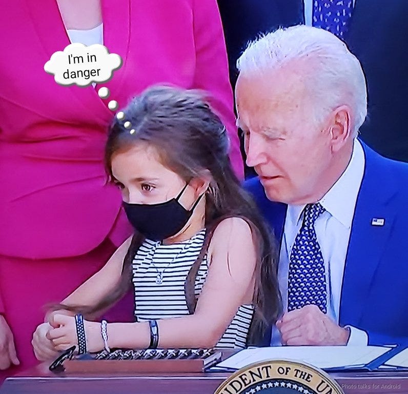 Creepy Joe Biden Calls Out A Little Girl To Sit On His Lap, Tries to Sniff  Her Hair