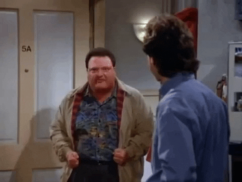 GIF of Newman from Seinfeld saying “When you control the mail, you control… information.”