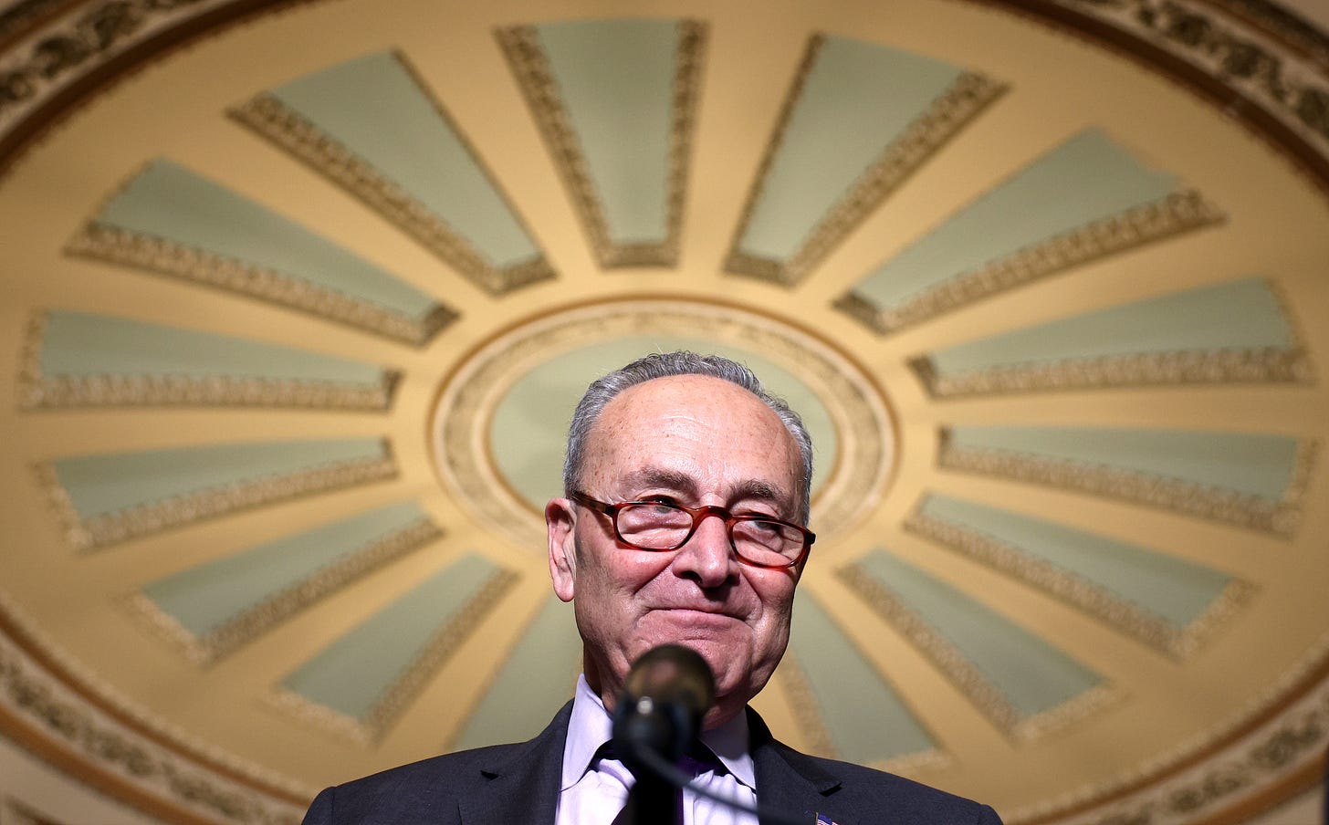 Senate Majority Leader Chuck Schumer, talking to reporters during infrastructure negotiations. (Photo: Getty Images)