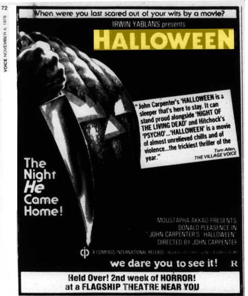 The Horrors of Halloween: HALLOWEEN (1978) Newspaper Ads, VHS, DVD and  Blu-ray Covers