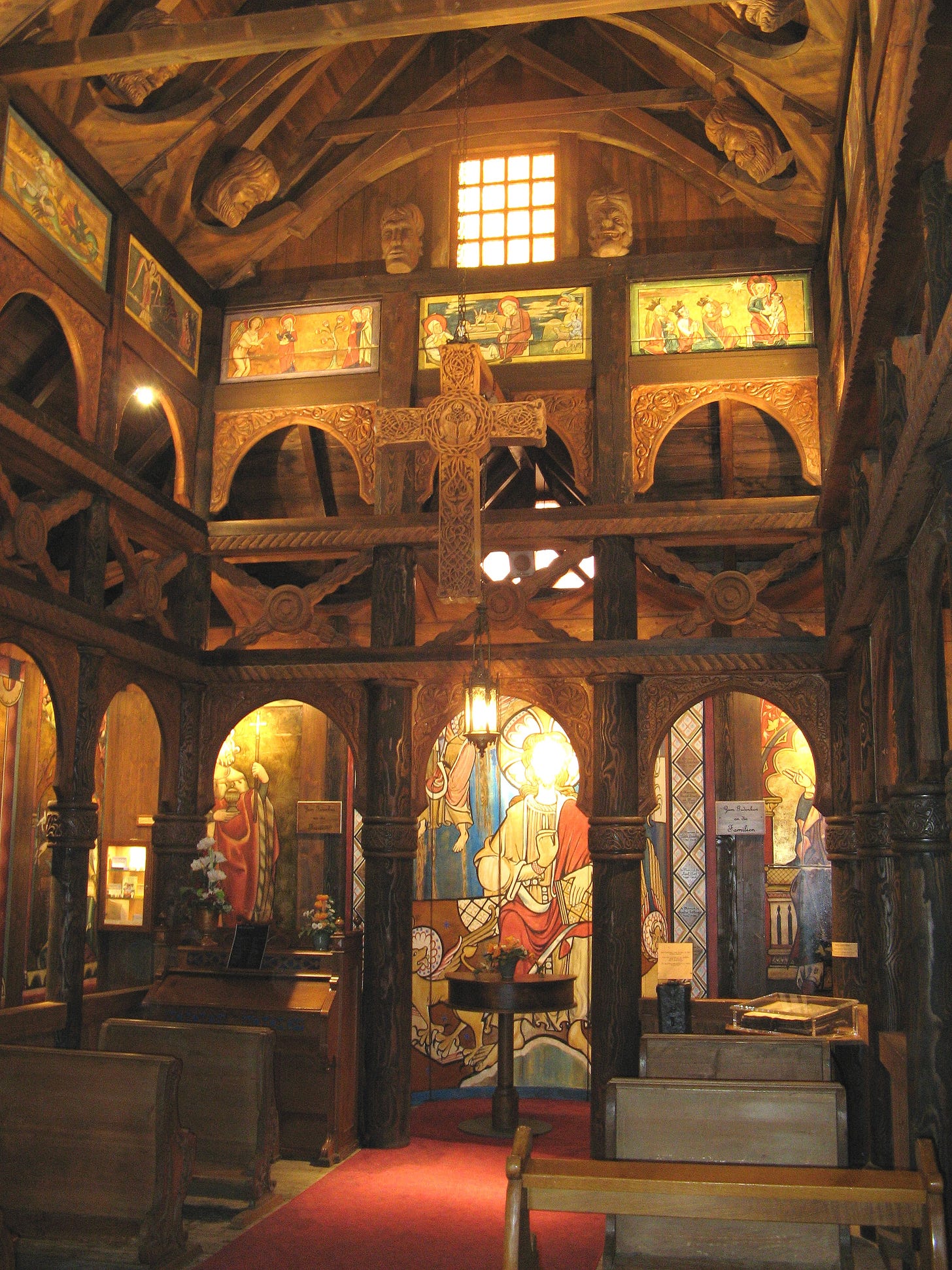 File:Stave-Church-Replicate-Europapark-Interior.jpg - Wikimedia Commons