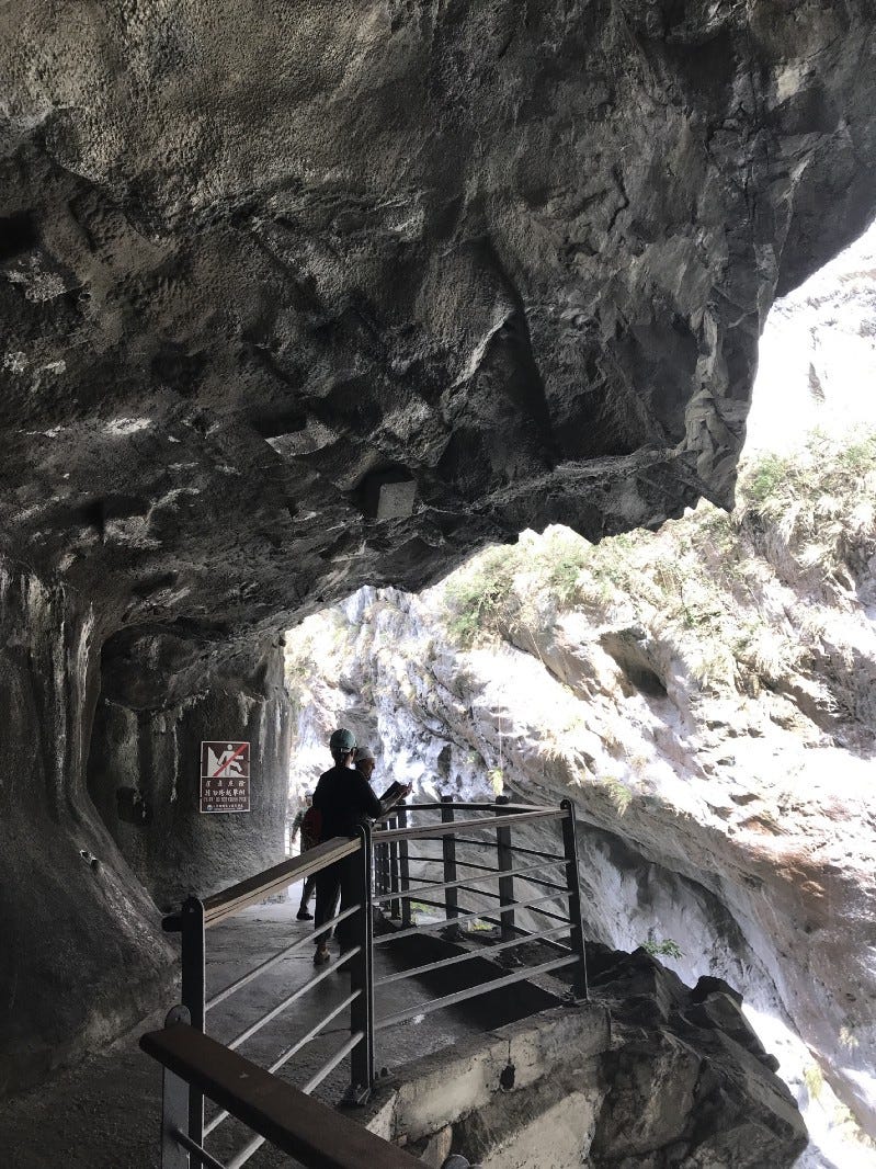 overhanging rock in Taroko Gorge, Taiwan