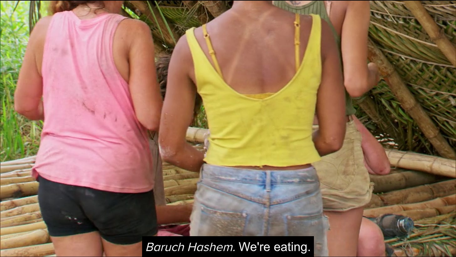 Baruch Hashem. We're eating