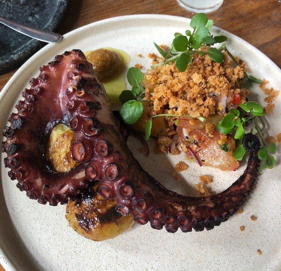 Octopus meal at Lilia