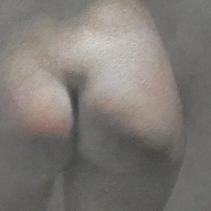 Newberry, Eve detail, right cheek, oil, life size