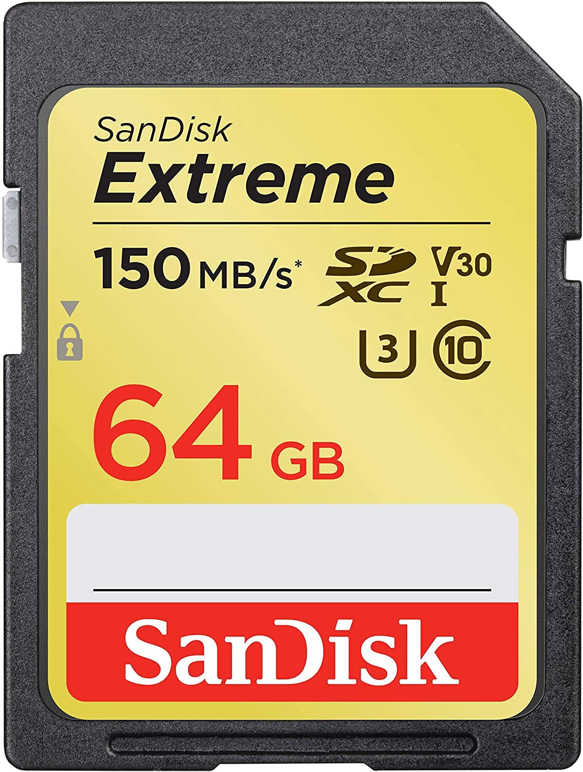 Amazon.com: SanDisk 64GB Extreme SDXC UHS-I Card - C10, U3, V30, 4K UHD, SD  Card - SDSDXV6-064G-GNCIN, Black : Everything Else