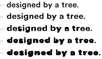 Occlusion Grotesque sample reading, "designed by a tree"