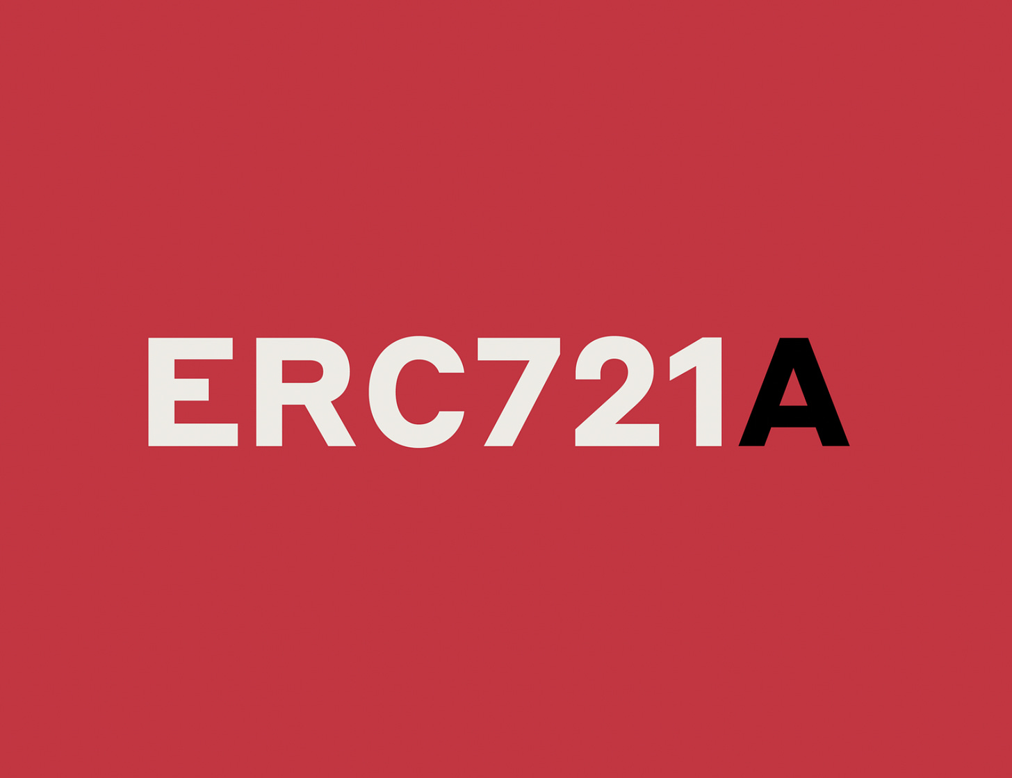 Text reading "ERC721A" on a red background.