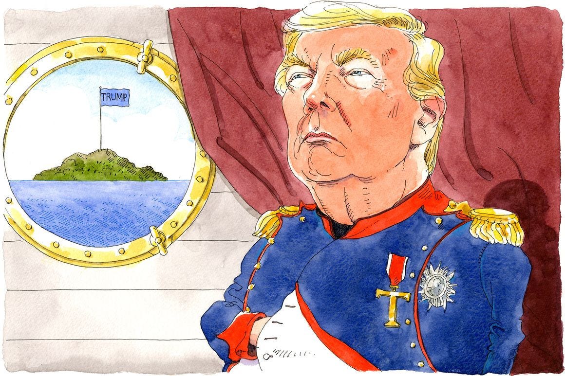 illustration of Donald Trump in the likeness of Napoleon