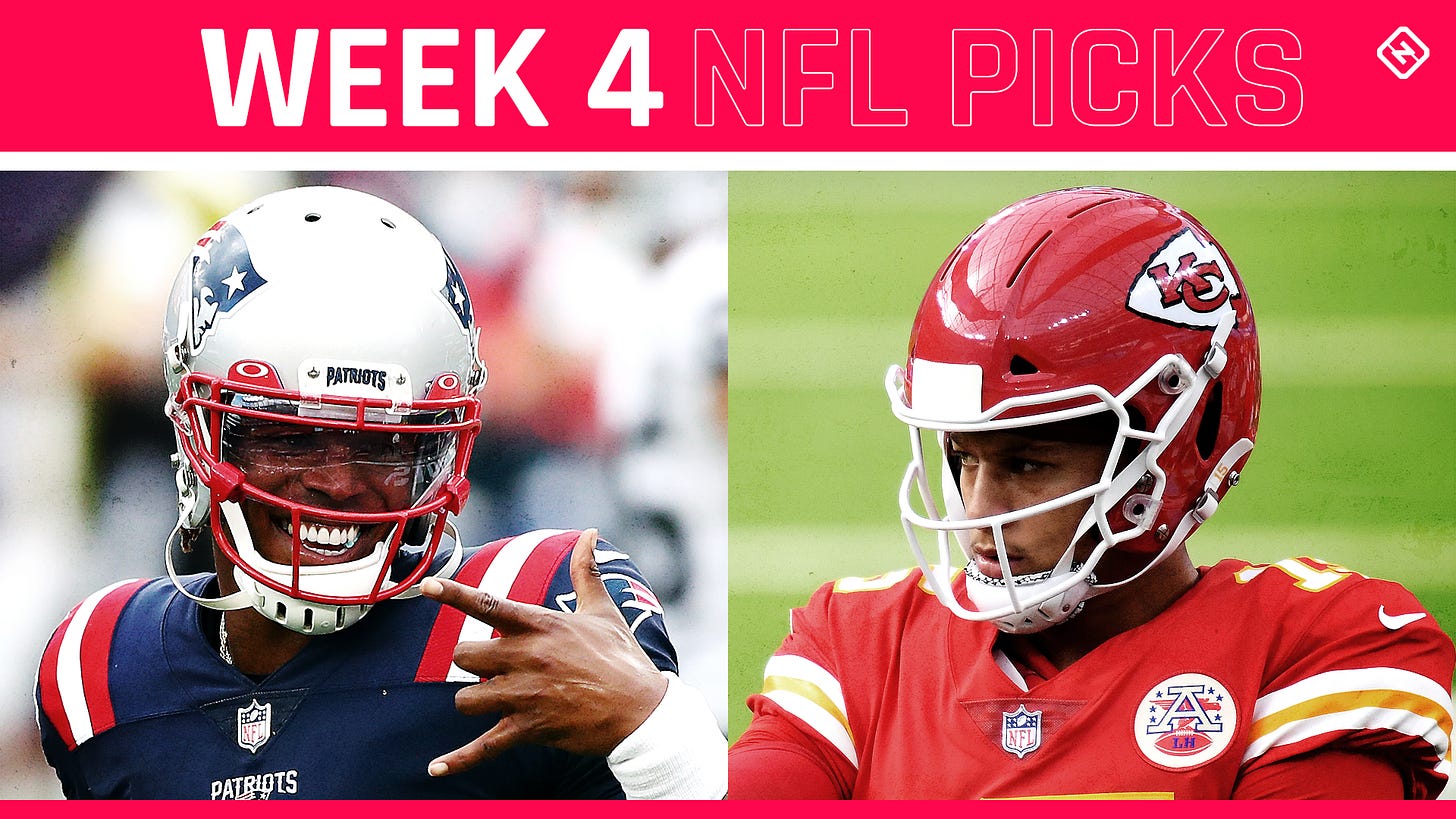 NFL picks, predictions against spread Week 4: Chiefs edge Patriots;  Steelers tame Titans; Seahawks, Cowboys rock | Sporting News