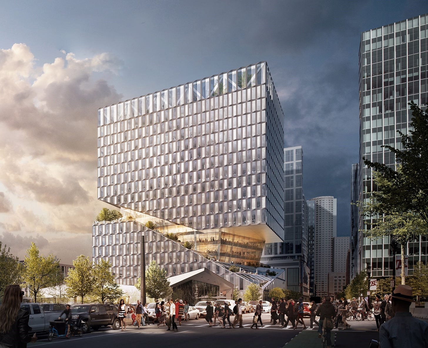 OMA Designs Carved Mixed-Use Building for Boston Seaport | ArchDaily