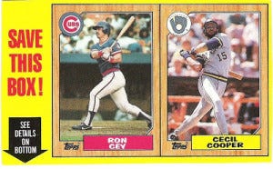 1987 Topps Baseball Box Panel